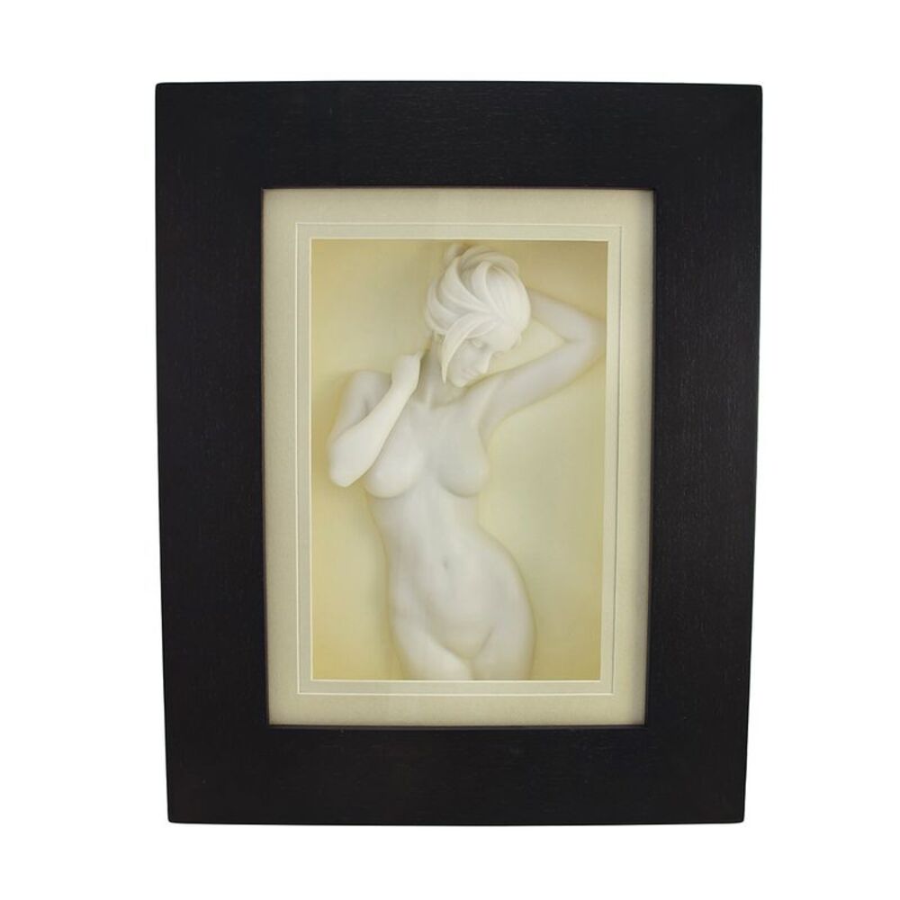 White Bisque Finish Woman Shadowbox Wall Art